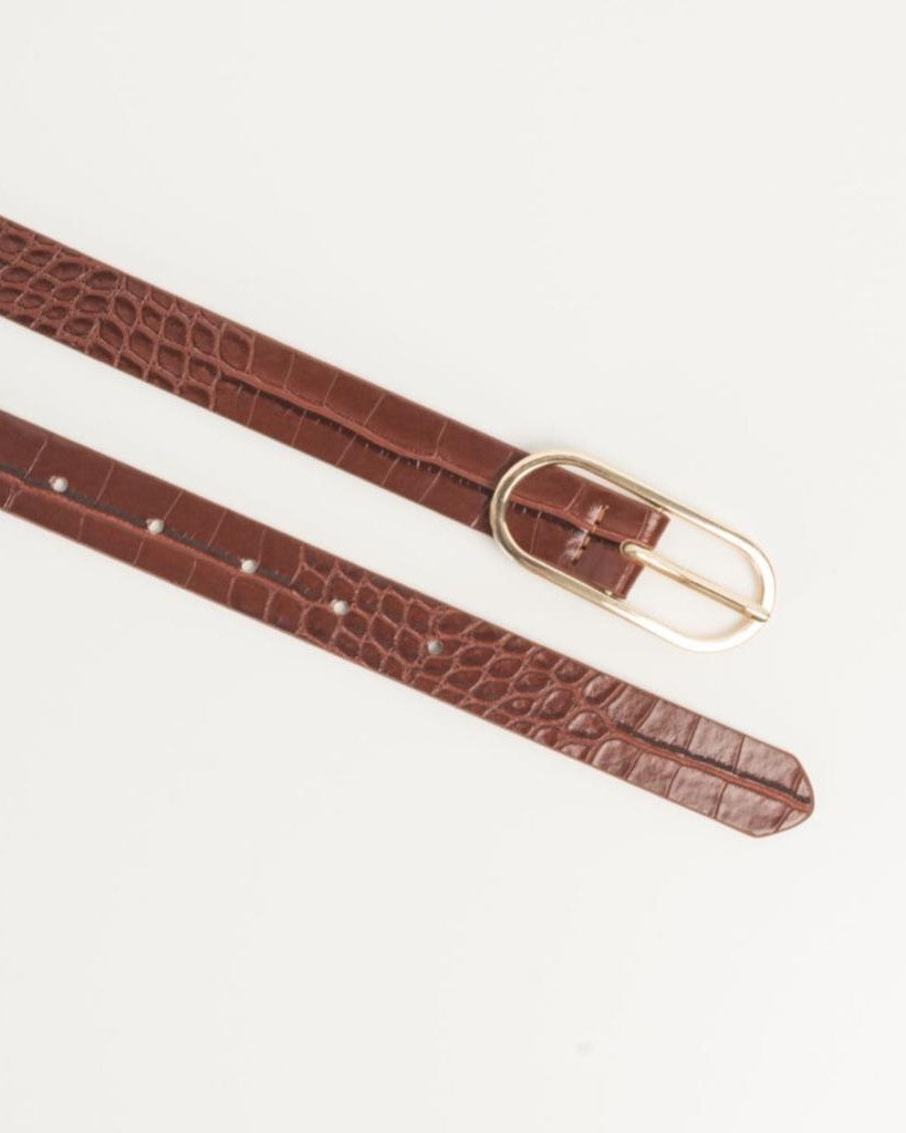 Brown Crocodile Effect Belt
