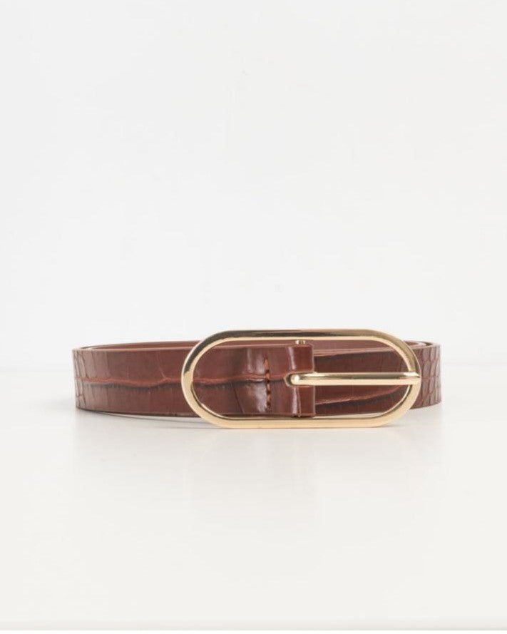 Brown Crocodile Effect Belt