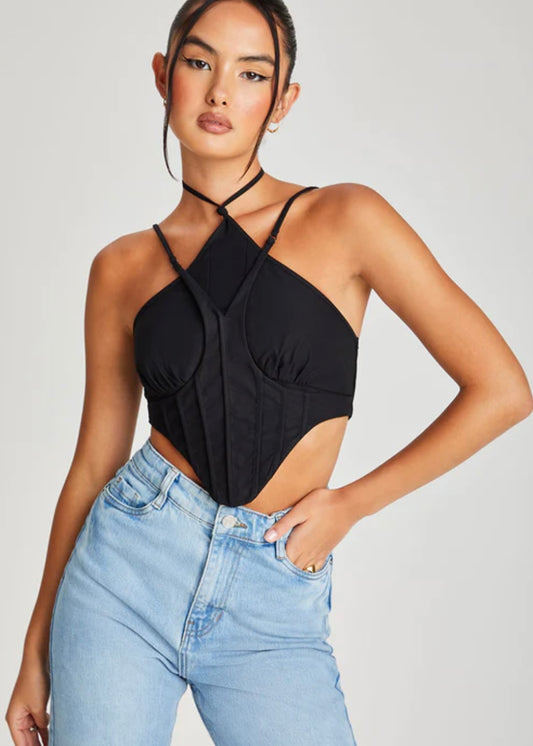 Sierra Bengaline Halter Corset Top